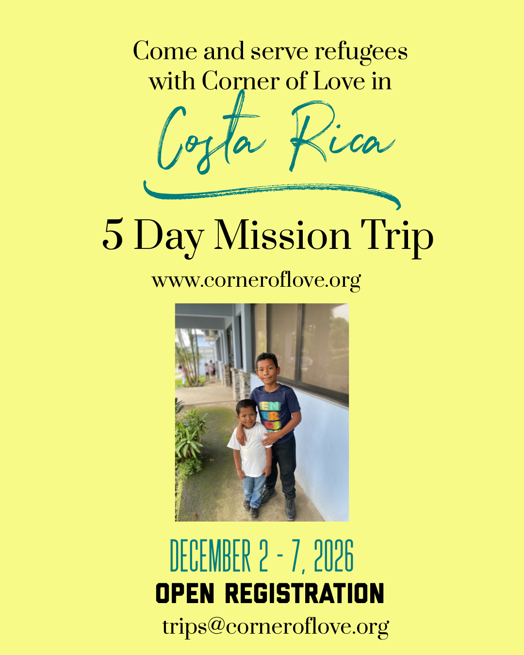 Mission Trip | December 2 – 7, 2026